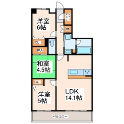 アルファステイツ熊本駅西の物件間取画像